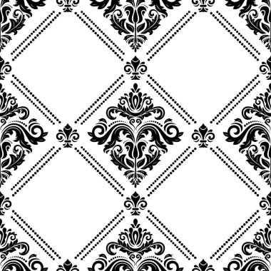 Arabesk ile Oryantal Damask Kusursuz Vektör Arkaplanı