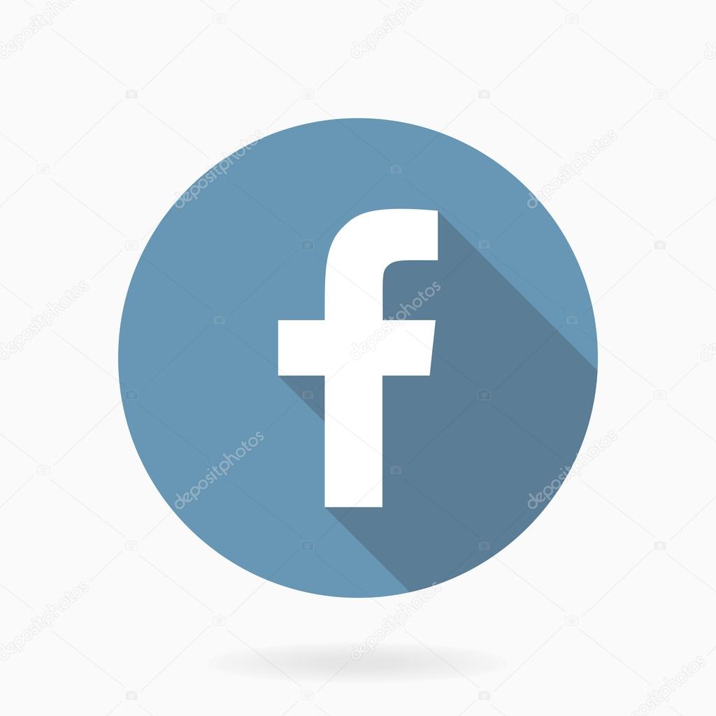 Letter F vector icon with flat design and long shadow