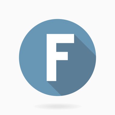 F harfi vektör simgesi ile düz çizmek