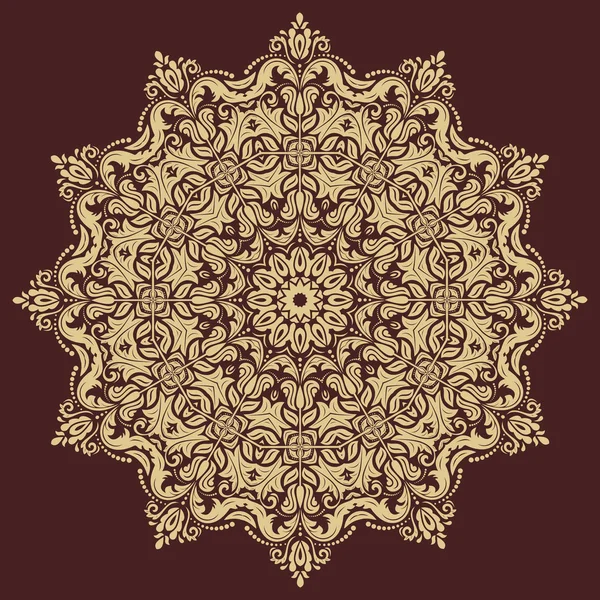 Modèle vectoriel floral. Orient Ornement doré — Image vectorielle