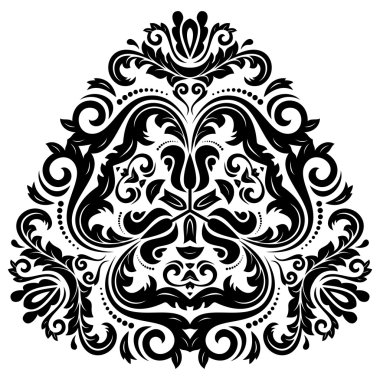 Şark vektör desen. Soyut süsleme. Siyah ve beyaz renkleri