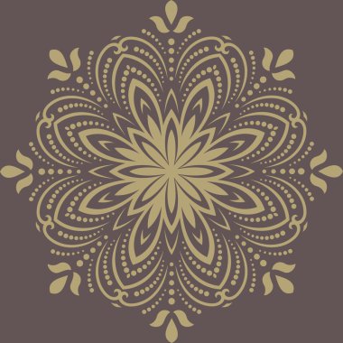 Şark vektör desen. Soyut altın süsleme