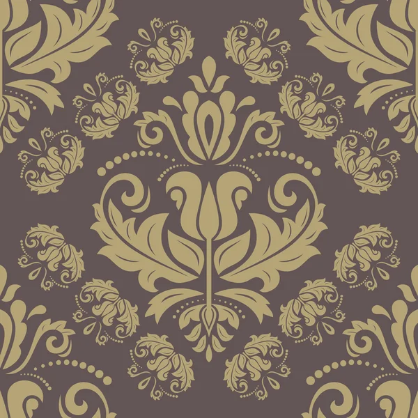 Tapete im Stil des Barock. abstrakter Vektorhintergrund. braune und goldene Farben — Stockvektor