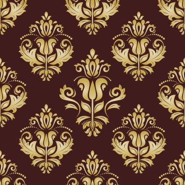 Şam sorunsuz vektör altın desen. Şark arka plan