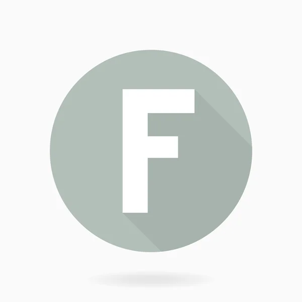 Icône blanche vectorielle de lettre F avec la conception plate — Image vectorielle