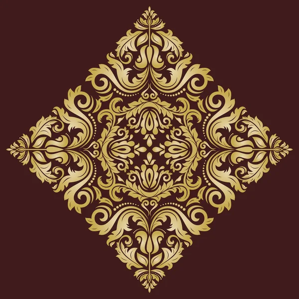 Patrón vectorial de damasco. Oriente ornamento de oro — Vector de stock