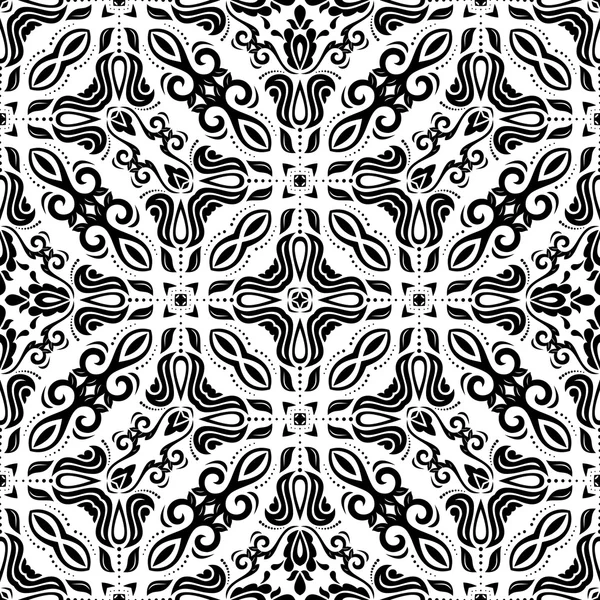 Geometric Abstract Seamless Vector Pattern. Black and White Colors — Stock Vector