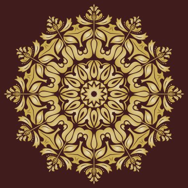 Şark vektör desen. Soyut altın süsleme