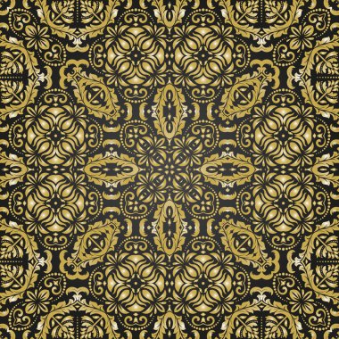 Altın desen Barok tarzında. Soyut vektör arka plan
