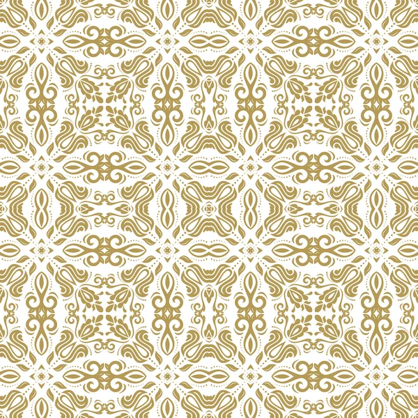 Damask Seamless Vector Pattern. Orient Golden Background — Stock Vector