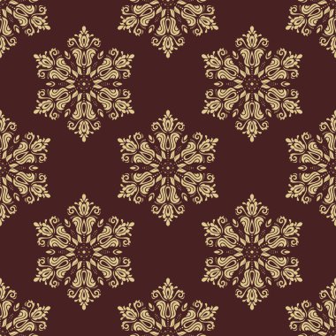 Çiçek sorunsuz vektör altın desen. Şark arka plan