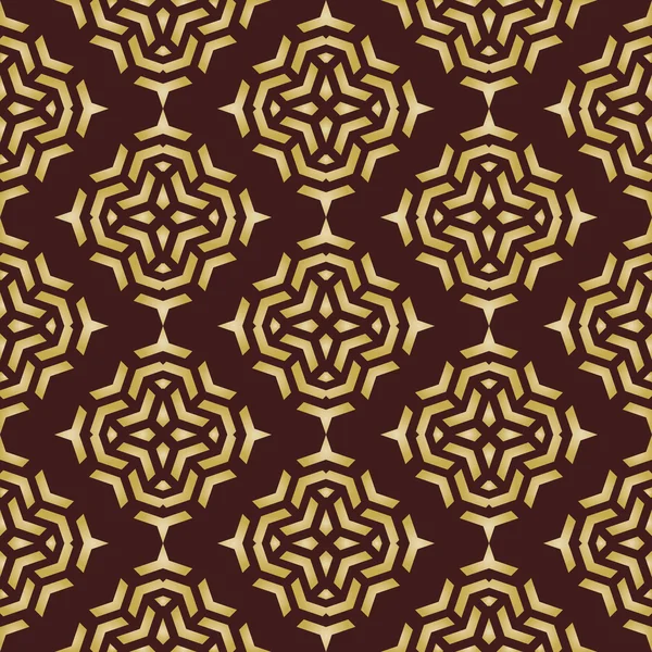 Patrón vectorial geométrico abstracto sin costura con colores marrón y dorado — Vector de stock