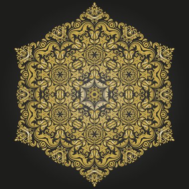 Damasko vektör desen. Şark altın süsleme