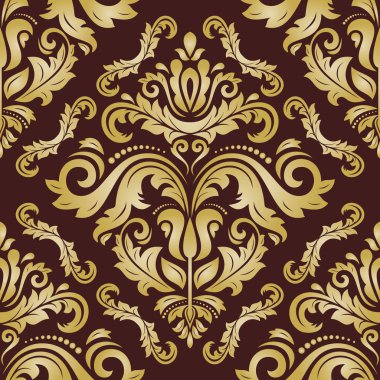 damasko sorunsuz vektör desen. arka plan şark