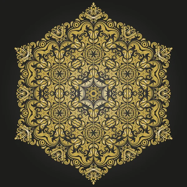 Damasco Vector Pattern. Orientar ornamento dourado — Vetor de Stock