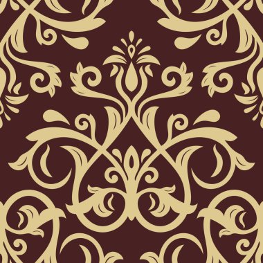 Damasko Seamless modeli. Altın arka plan