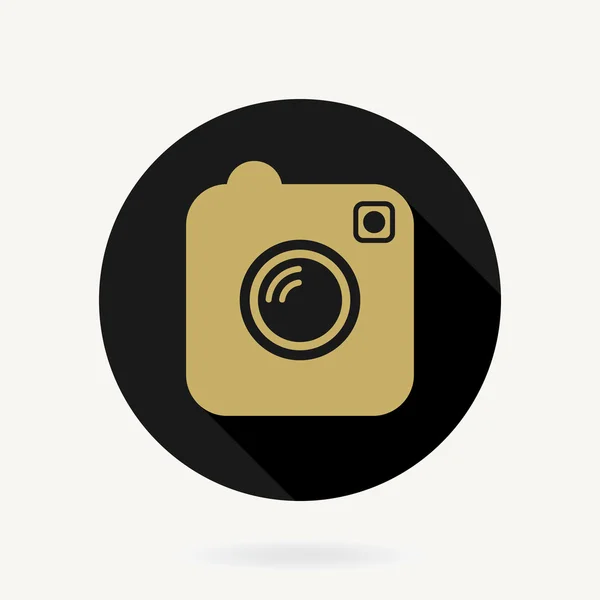 Camera  Icon With Flat Design. Black and Golden Colors — Stock Photo, Image