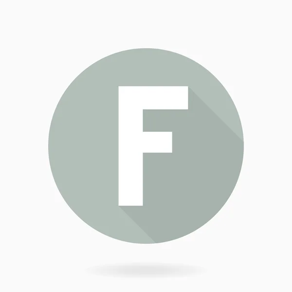 Letter F  White Icon With Flat Design — Stock Photo, Image