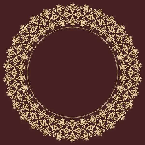 Patrón geométrico abstracto sin costura con ornamento redondo de oro — Foto de Stock