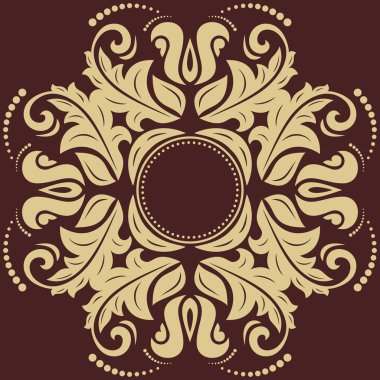 Damask deseni. Şark altın süsleme