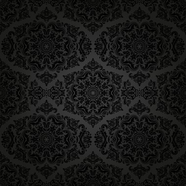 Damasko Seamless modeli. Şark koyu arka plan