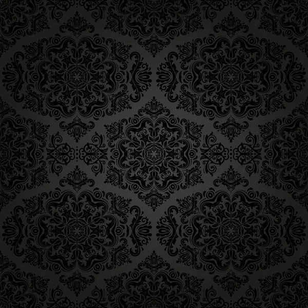 ダマスク織のシームレスなパターン。オリエントの暗い背景 — ストック写真