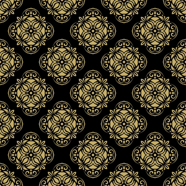 Patrón en el estilo del barroco. Fondo abstracto con colores negro y dorado — Foto de Stock