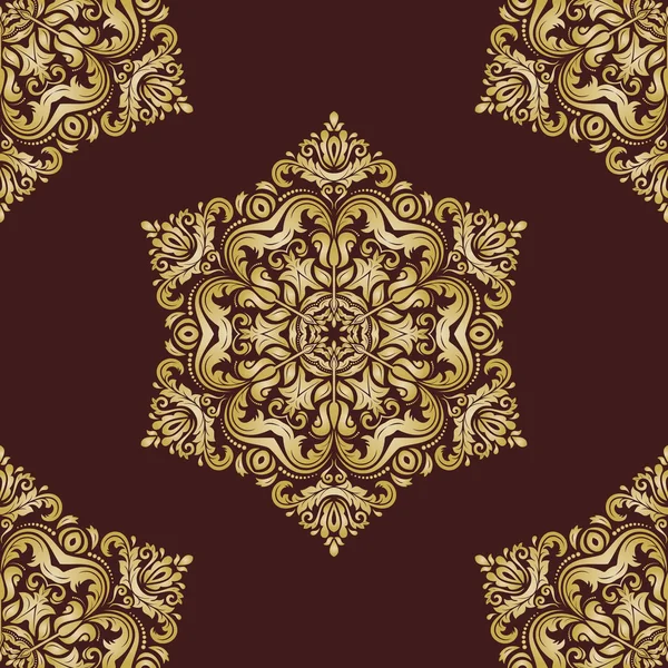 Damask Seamless  Pattern. Orient Golden Background — Stock Photo, Image