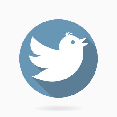 Düz tasarımı ile beyaz kuş uçan