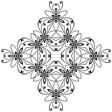 soyut çiçek desenli