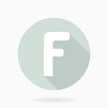 F harfli ince Vektör Düz Simgesi