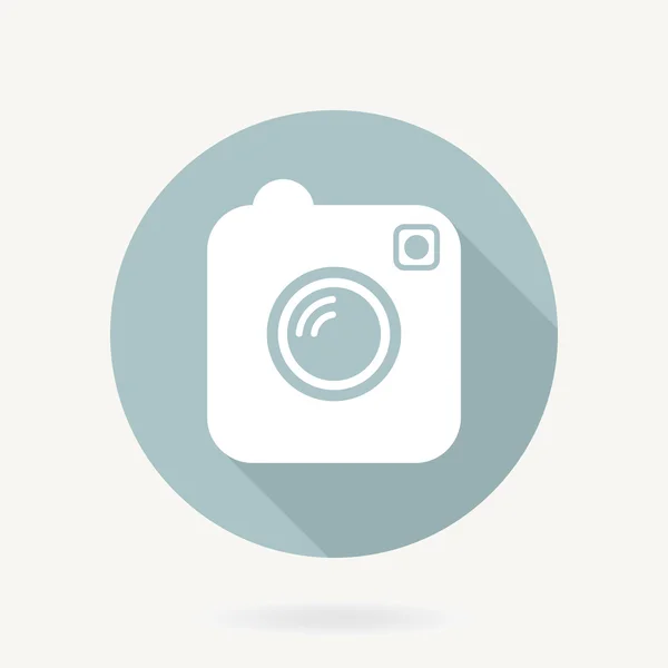 Plochý ikona kamery s dlouhý stín — Stock fotografie