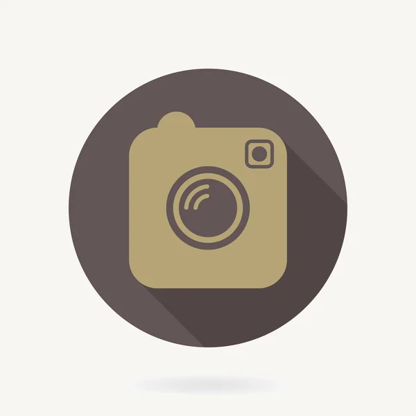 Kamera lapos ikon hosszú árnyéka — Stock Fotó