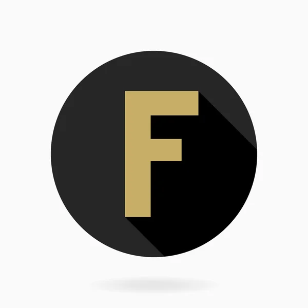 Feines flaches Symbol mit Buchstabe f — Stockfoto