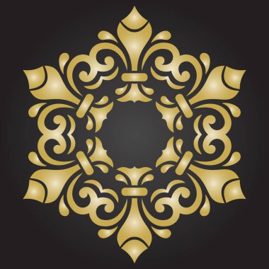 Elegant vintage vector black and golden ornament in classic style. Abstract traditional ornament with oriental elements. Classic vintage pattern