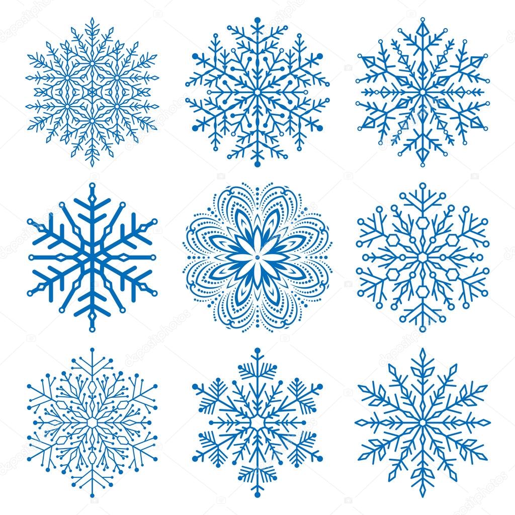 Set of vector snowflakes