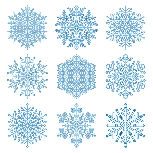 Set of vector snowflakes — Stock Vector