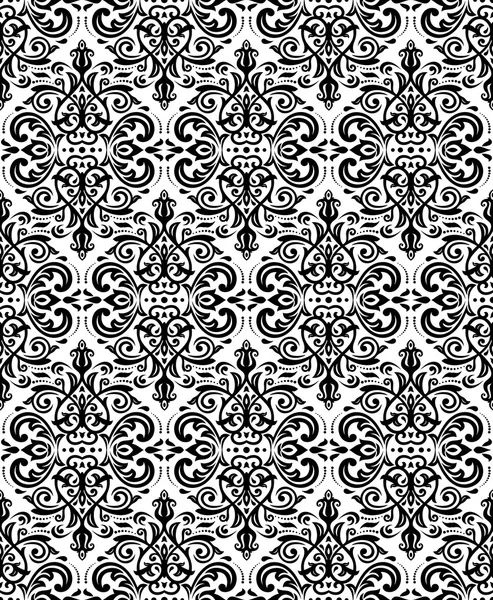 Damask Seamless Black and White Pattern — Stock Photo, Image