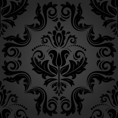 Damasko sorunsuz vektör koyu örnek