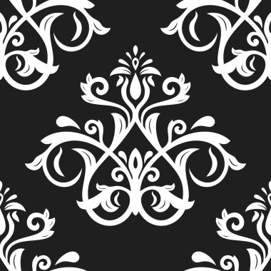 Sorunsuz oryantal vektör siyah ve beyaz arka plan