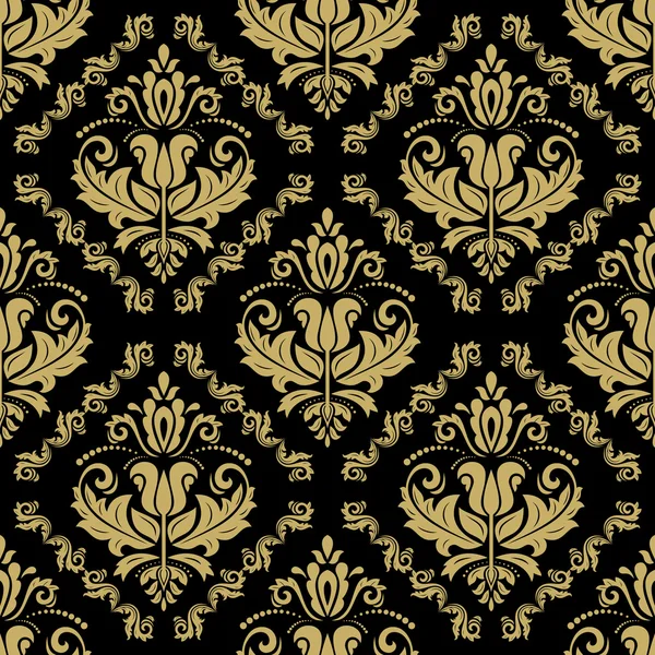 Damas sans couture vecteur Golden Pattern — Image vectorielle