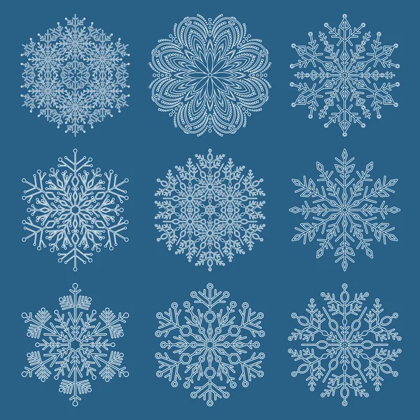 Set of Vector Snowflakes — Stock Vector