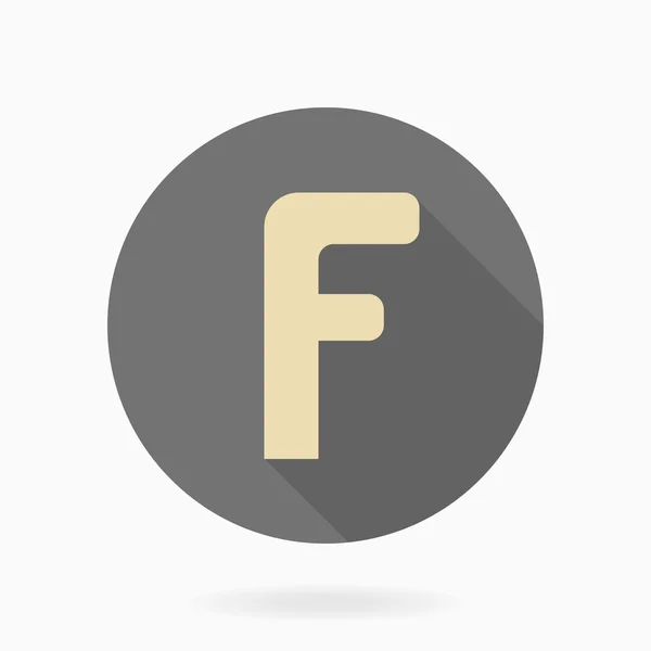 Fine Vector Flat Icon With Letter F — Stock Vector