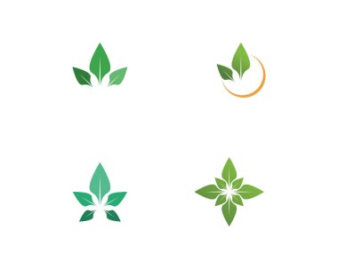 Ağaç yaprağı vektör logosu tasarımı, çevre dostu kavram