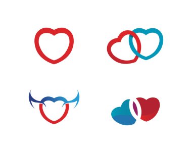 Aşk Logosu ve Sevgililer Günü sembolleri Vektör Şablonu simgeleri AP