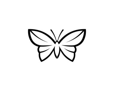 Vektör - Kelebek kavramsal basit, renkli simge. Logo. Vektör illüstrasyonu