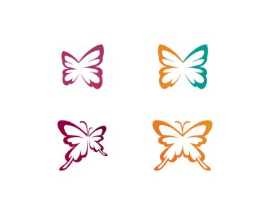 Vektör - Kelebek kavramsal basit, renkli simge. Logo. Vektör illüstrasyonu