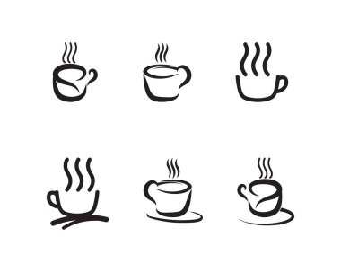 Kahve fincanı Logo Şablonu vektör simgesi dekoru