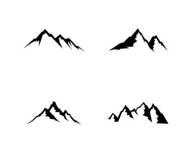 Dağ manzarası logosu ve simgeler şablonu