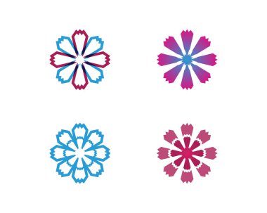 Vektör - Beyaz bir sırtüstü uzanan çiçek desenleri kümesi